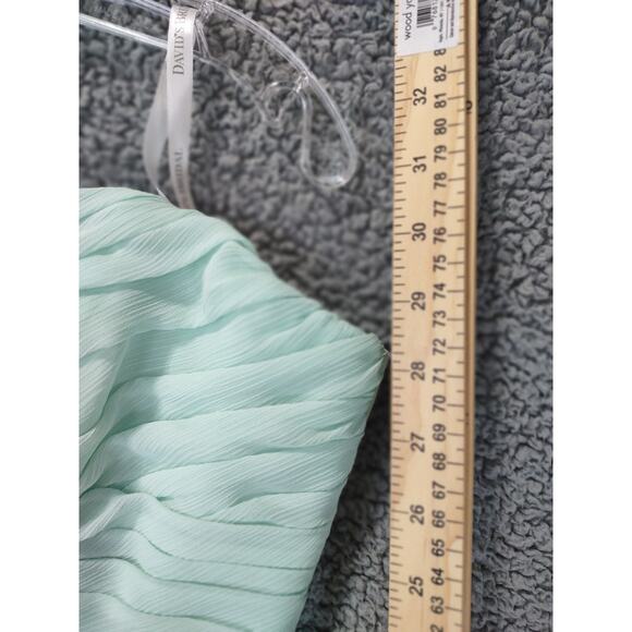 David's Bridal Dresses Short Crinkle Chiffon Dress Cascade Front strapless sz 8 - Picture 6 of 14